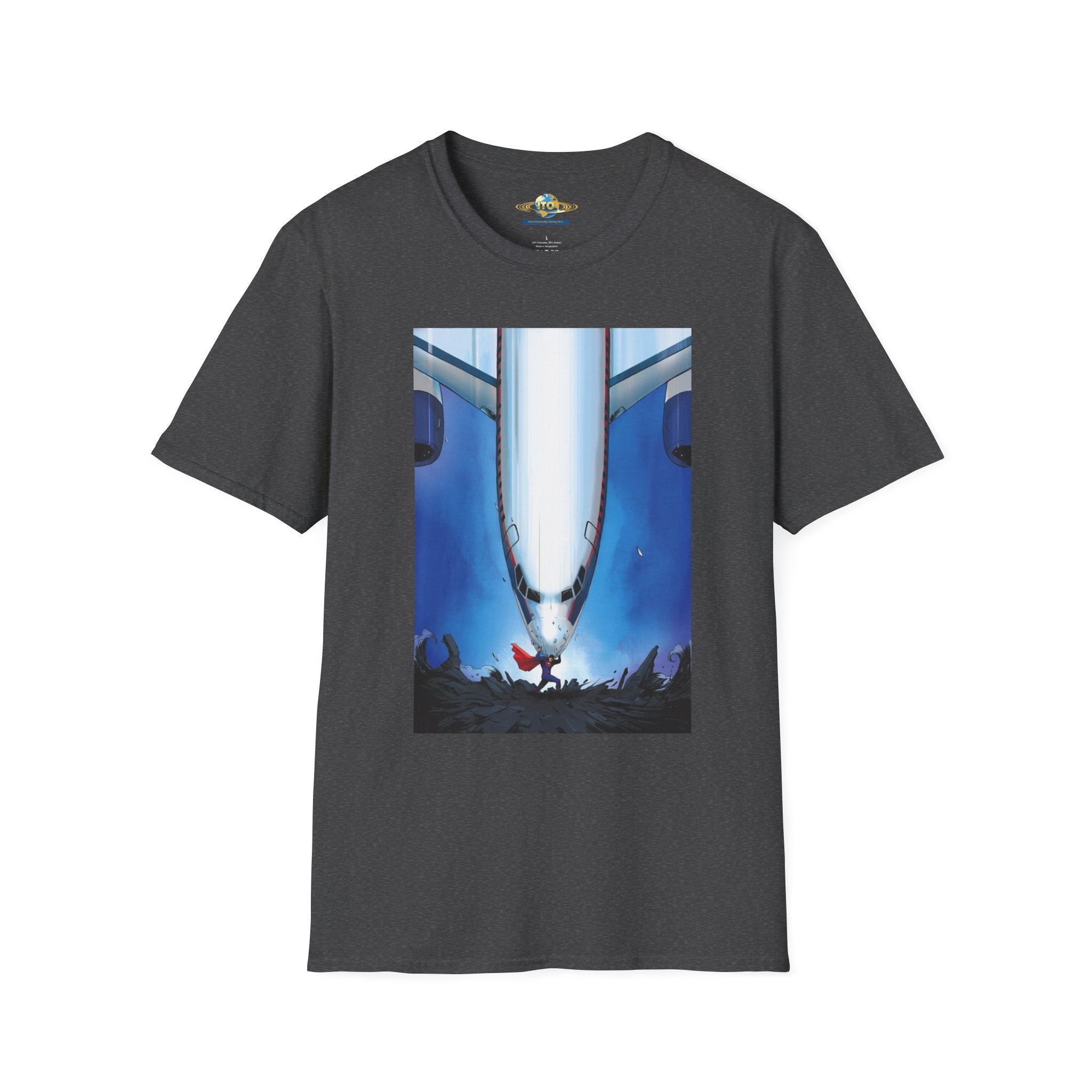 Airplane Nose Dive Graphic T-Shirt — Surreal Runway & Pilot Design