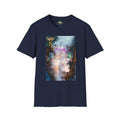 Abstract Cosmic Portrait T-Shirt — Colorful Nebula Art Graphic Tee