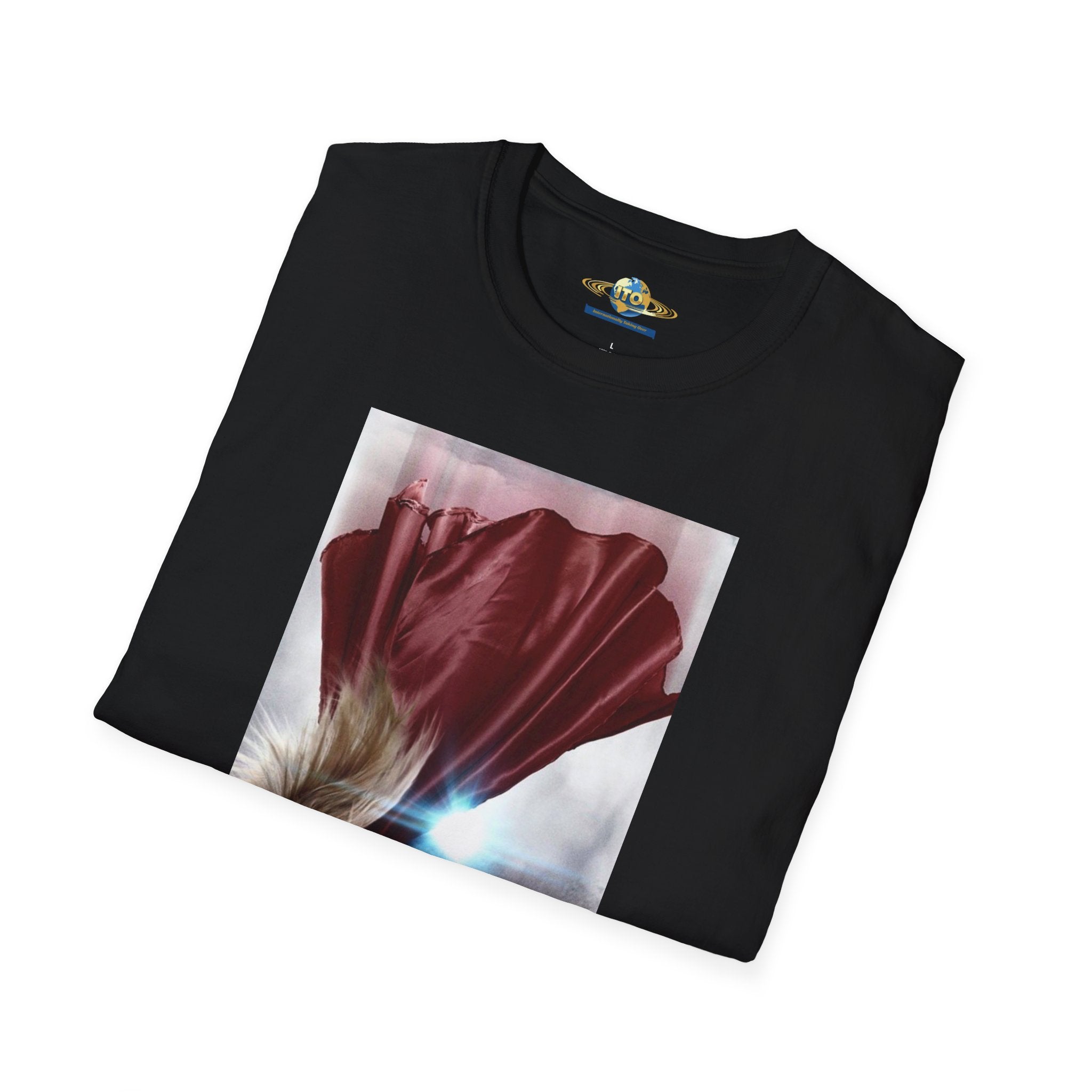 Superhero Pose T-Shirt — Dramatic Cape Hero Graphic