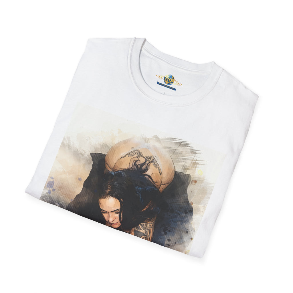 Edgy Tattooed Woman Art T-Shirt