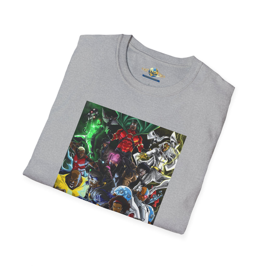 Anime Mecha Heroes T‑Shirt — Retro Sci‑Fi Robot Battle Graphic Tee