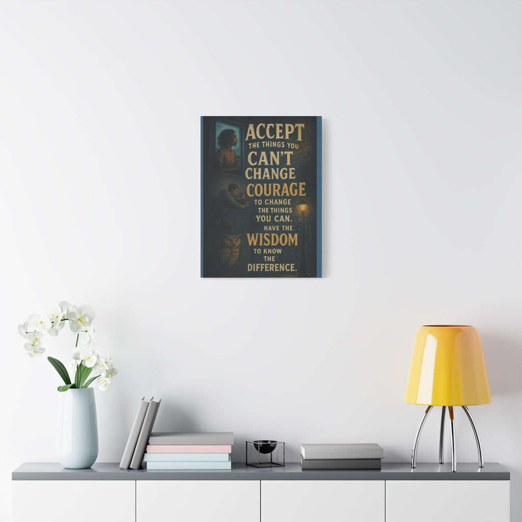 Serenity Prayer Canvas Wall Art — "Accept the Things You Can't Change" Inspirational Matte Stretched Canvas