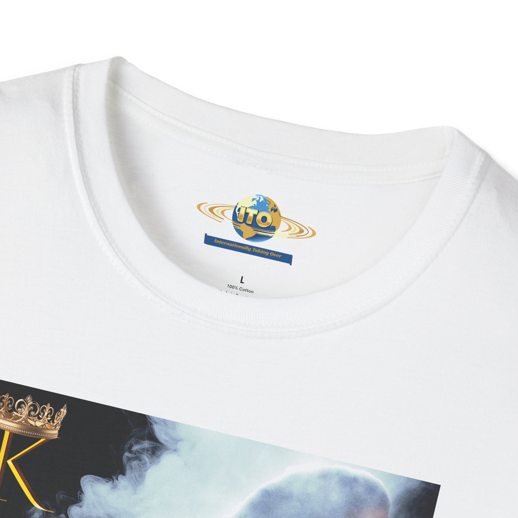 Abstract Cosmic Cat T-Shirt — Surreal Moon & Cat Art Tee