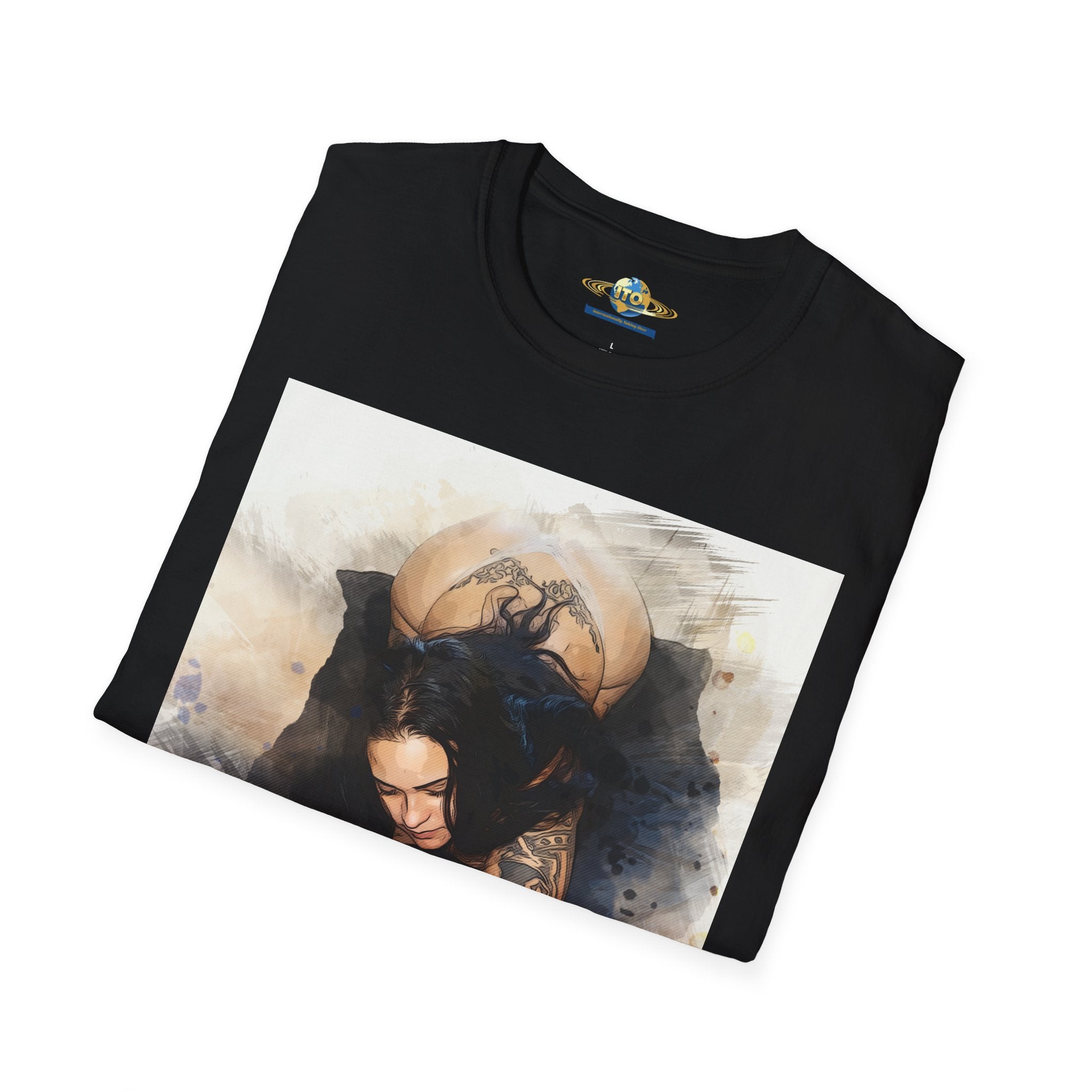 Edgy Tattooed Woman Art T-Shirt
