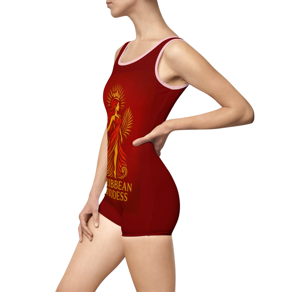 Caribbean Goddess Vintage One-Piece Swimsuit