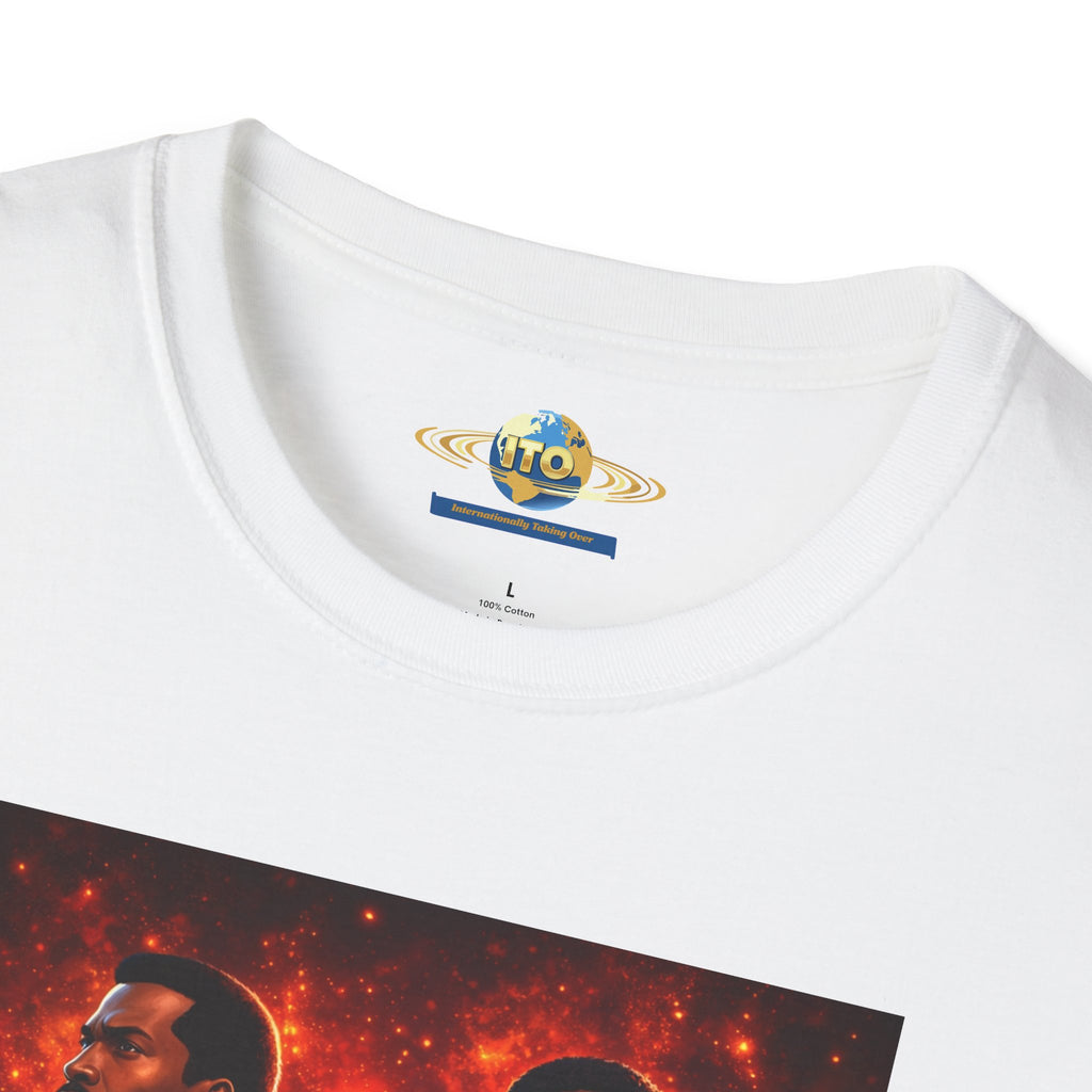 Champion vs Challenger Sci‑Fi Graphic T‑Shirt — Retro Space Emblem Poster