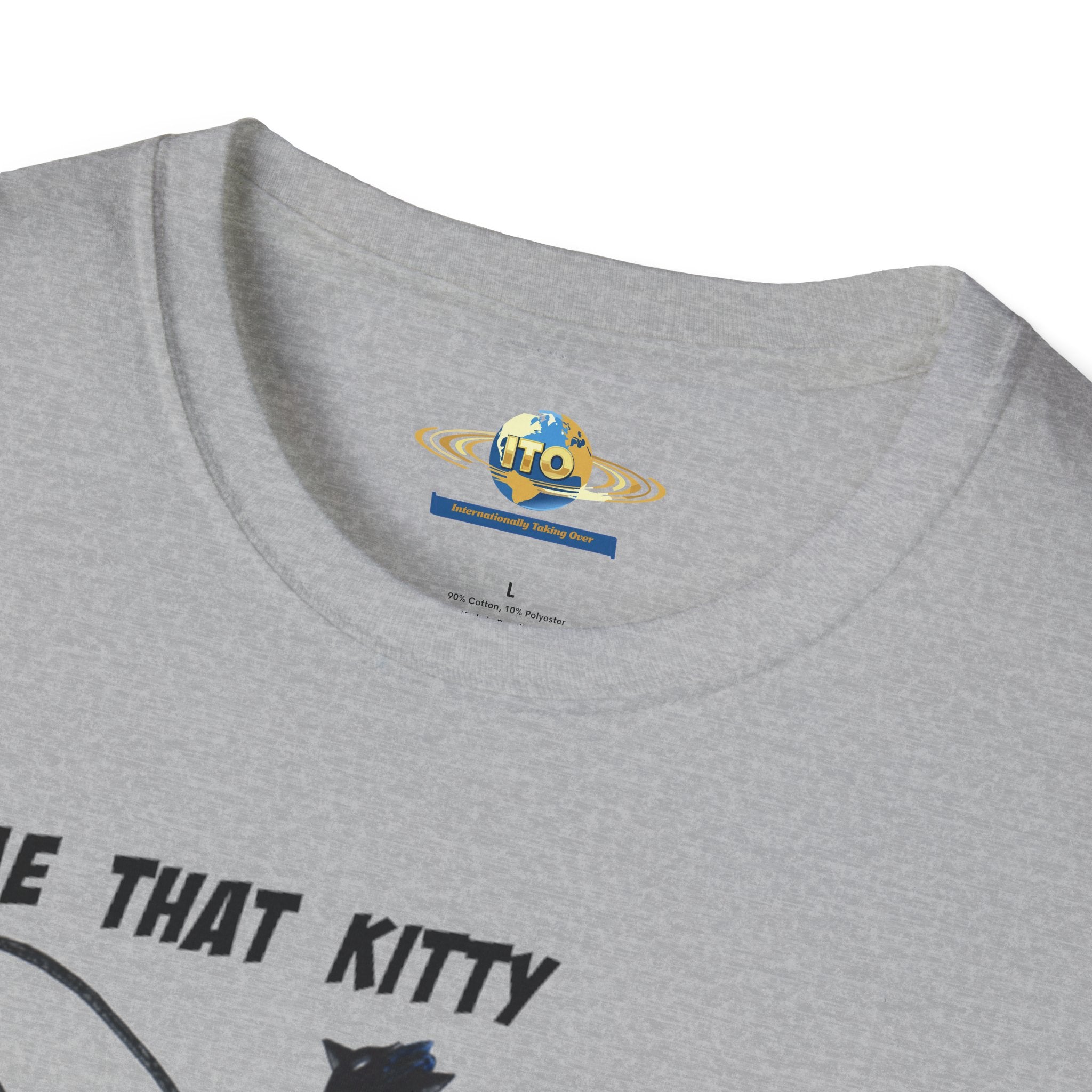 T-Shirt — "Tame That Kitty" Black Cat Whip Illustration