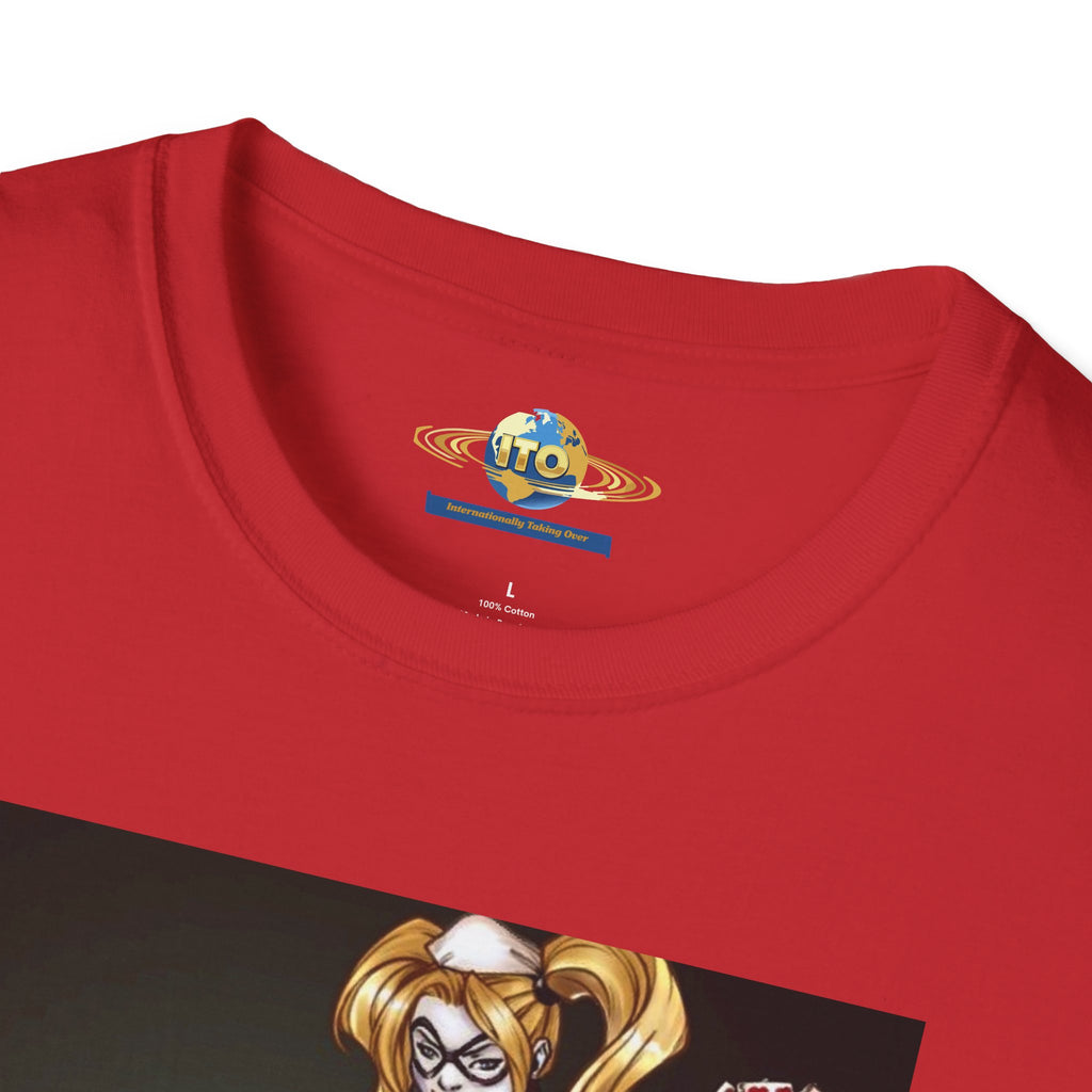 Anime Villainess Art Print T‑Shirt — Femme Fatale Playing Cards Illustration