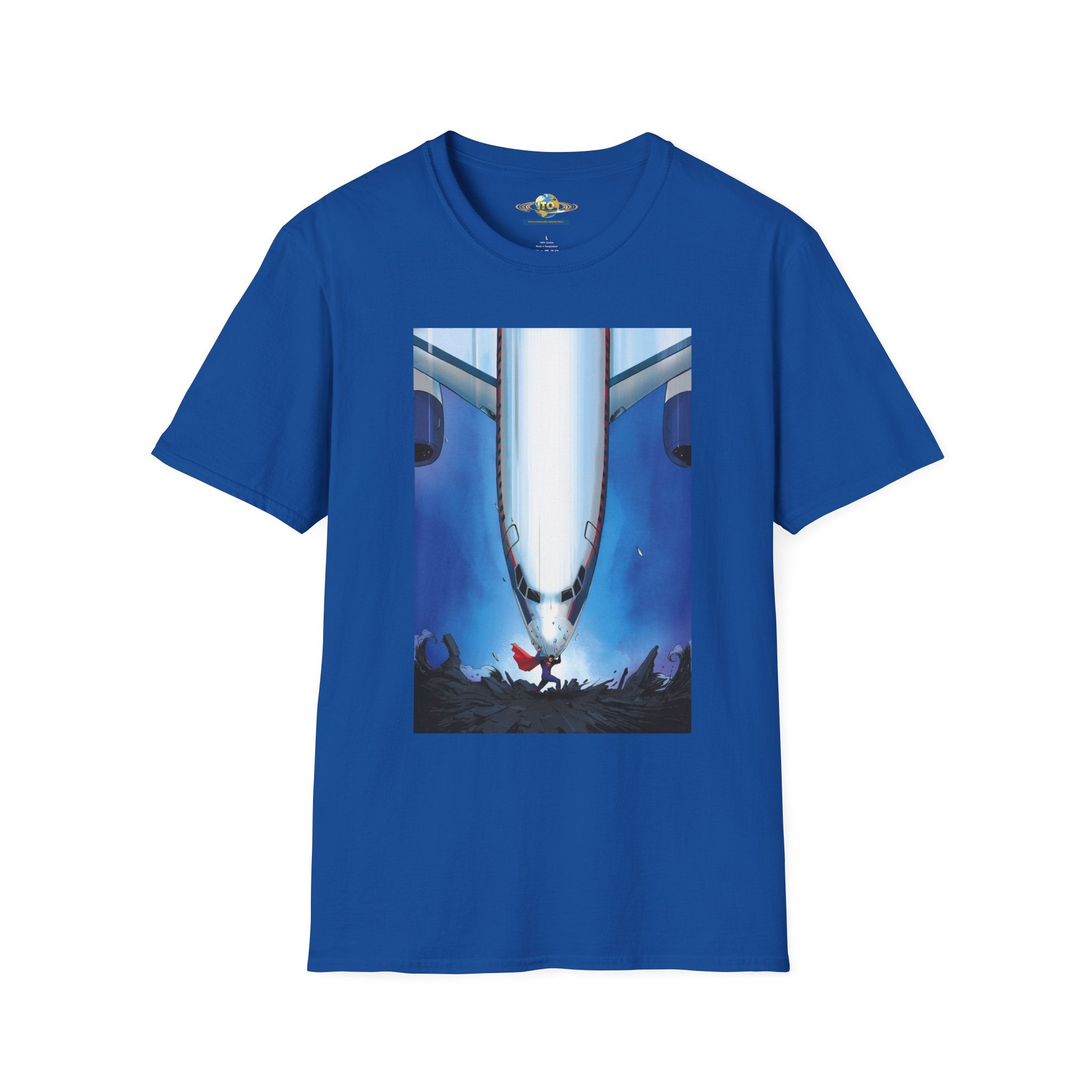 Airplane Nose Dive Graphic T-Shirt — Surreal Runway & Pilot Design