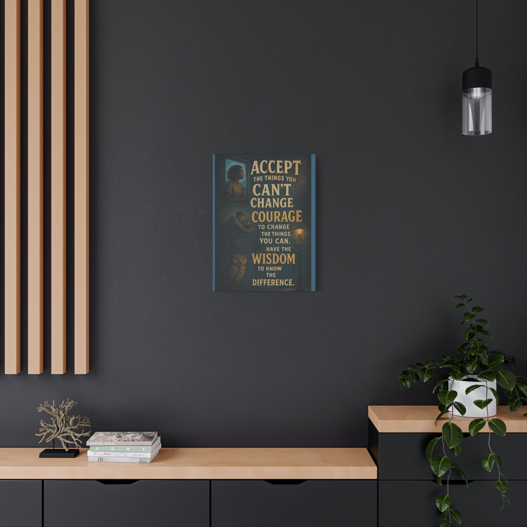 Serenity Prayer Canvas Wall Art — "Accept the Things You Can't Change" Inspirational Matte Stretched Canvas
