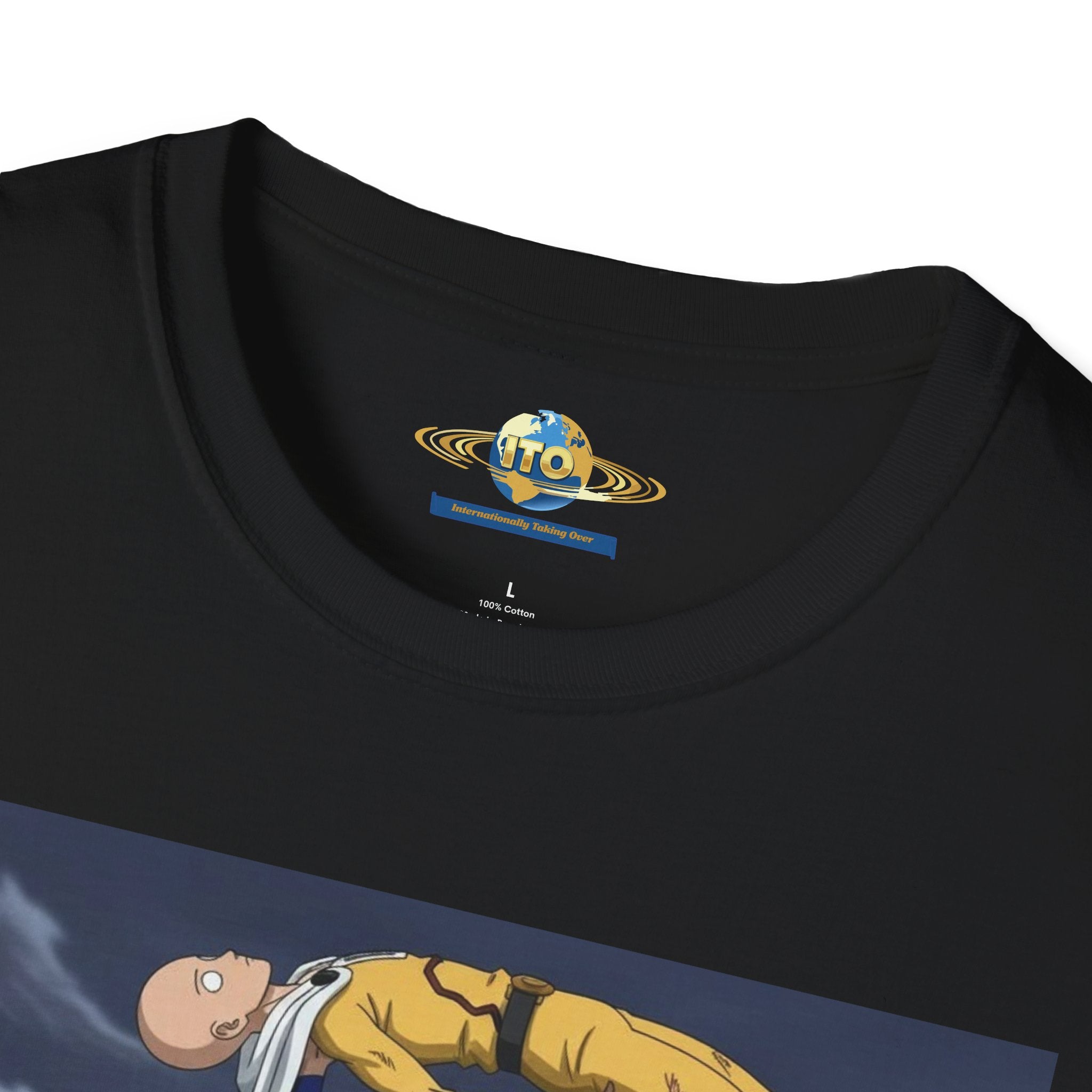 Graphic T-Shirt — Superhero Pose Lifting Villain Illustration