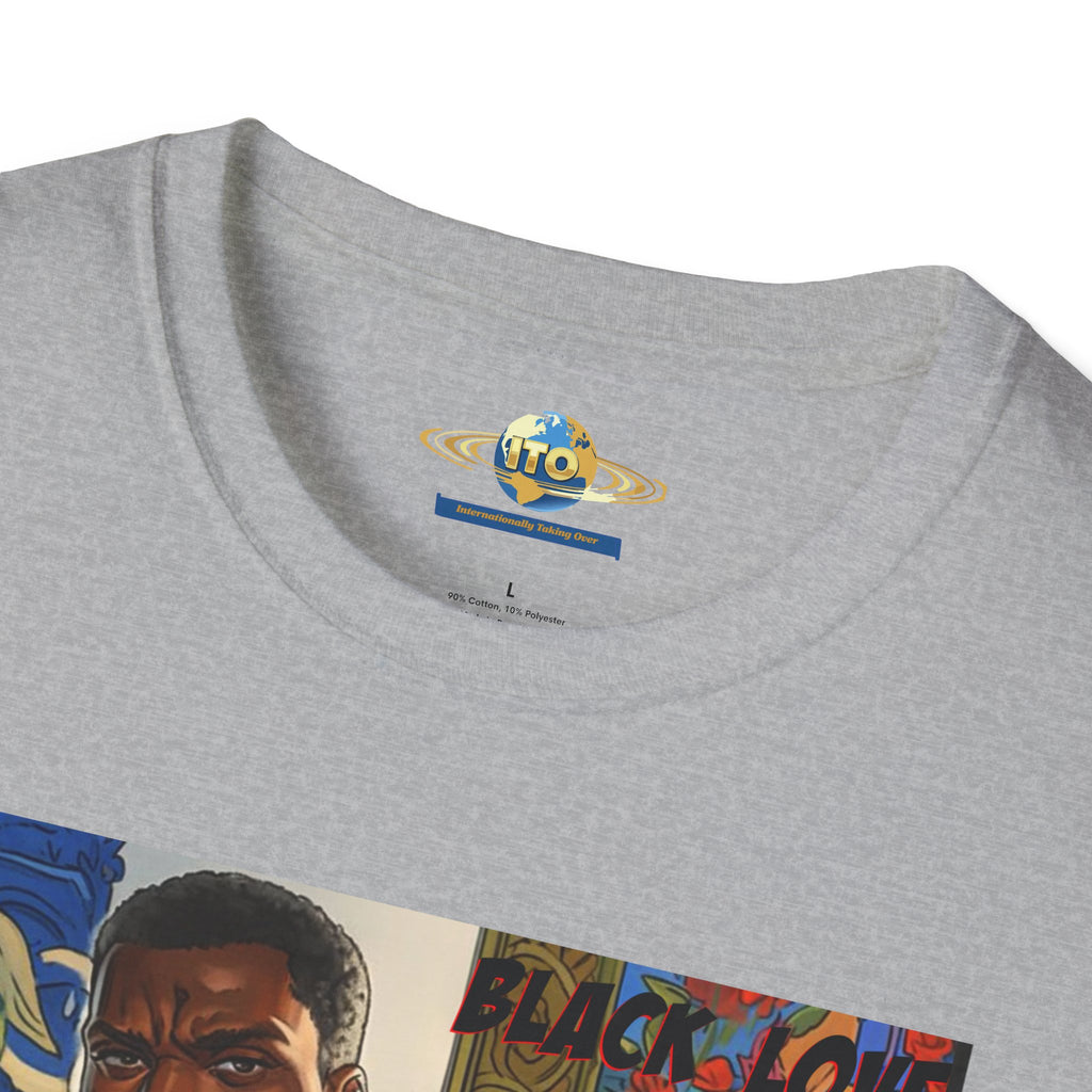 Art Print T‑Shirt — Bold Superhero Couple Portrait Tee