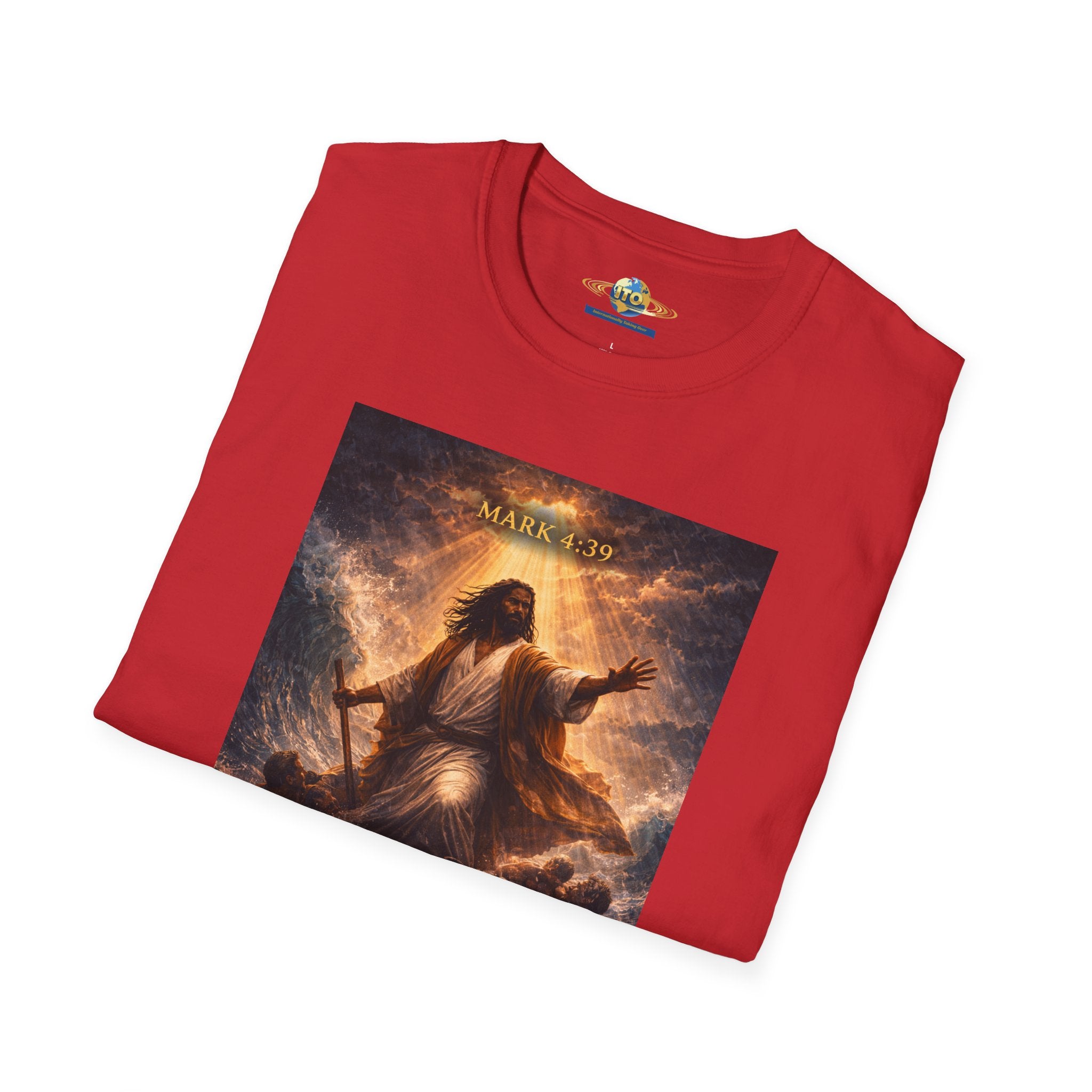 Jesus Calming the Storm T-Shirt — "Peace Be Still" Christian Faith Tee