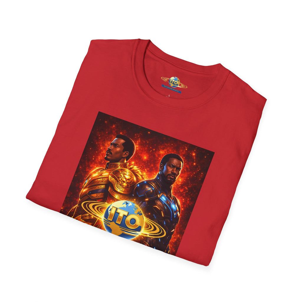 Champion vs Challenger Sci‑Fi Graphic T‑Shirt — Retro Space Emblem Poster