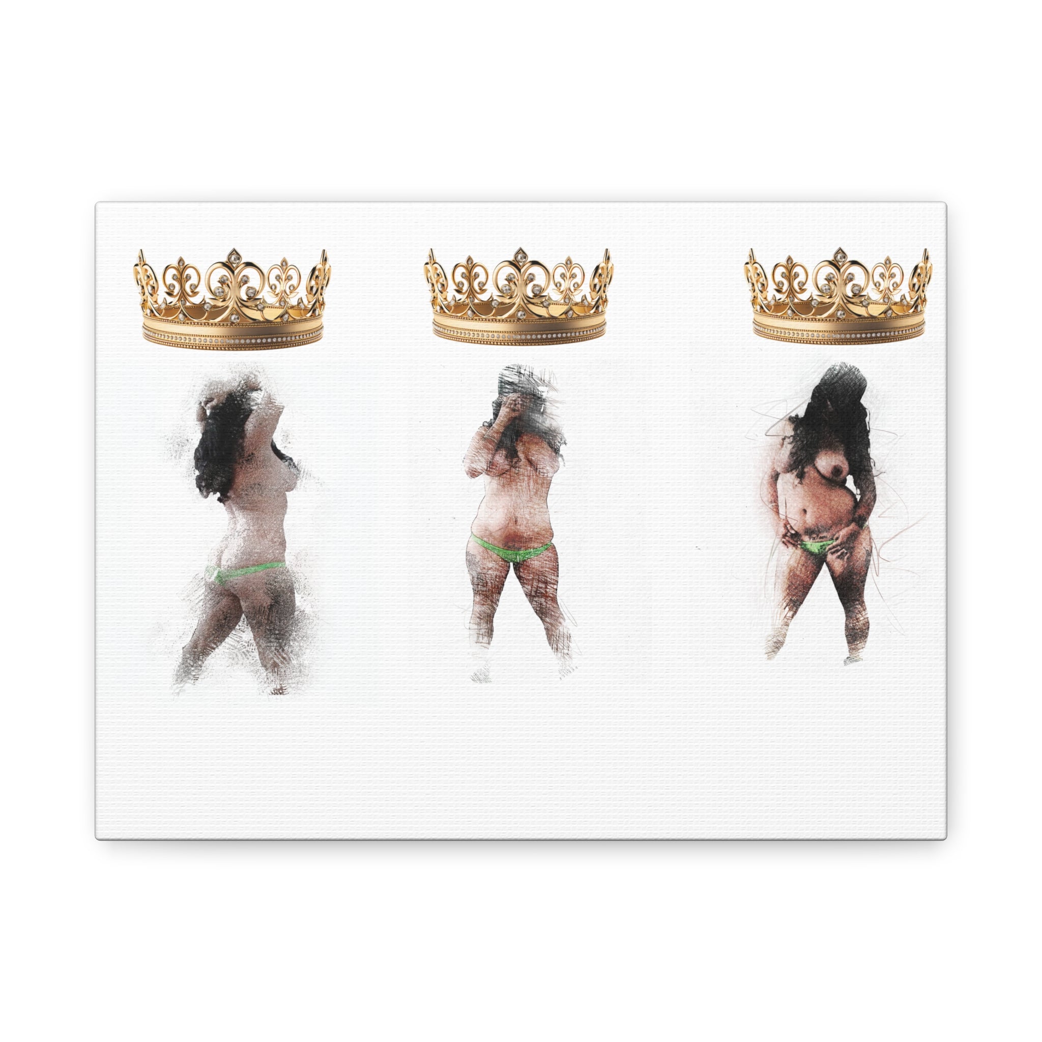 Queen Energy Canvas Print – Empowering Female Figure Art Stretched Matte