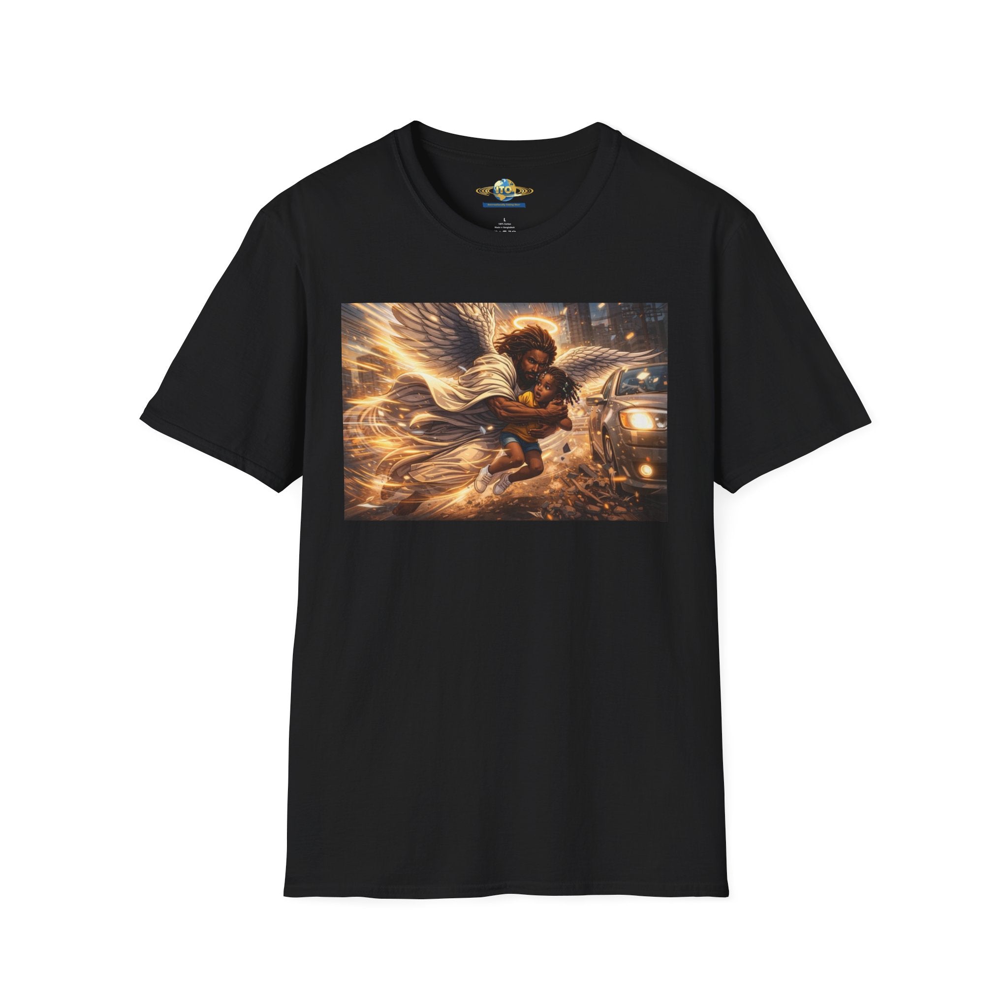 Angel Protector T-Shirt — Guardian Angel Urban Night Scene