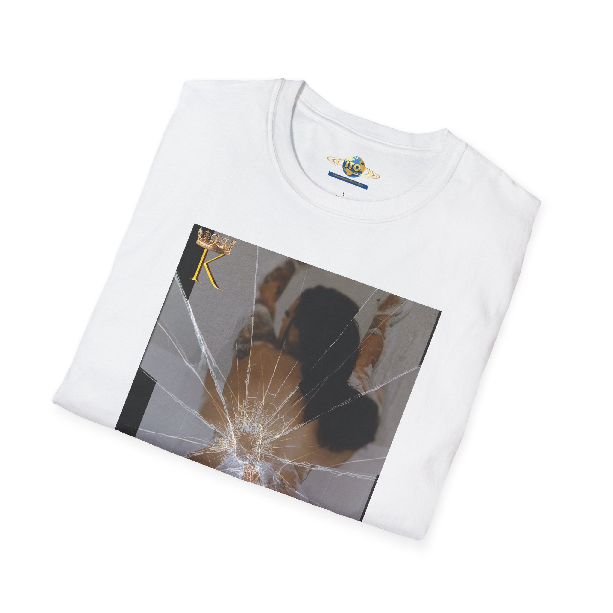 Broken Mirror Portrait T‑Shirt — Shattered Reflection Graphic Tee