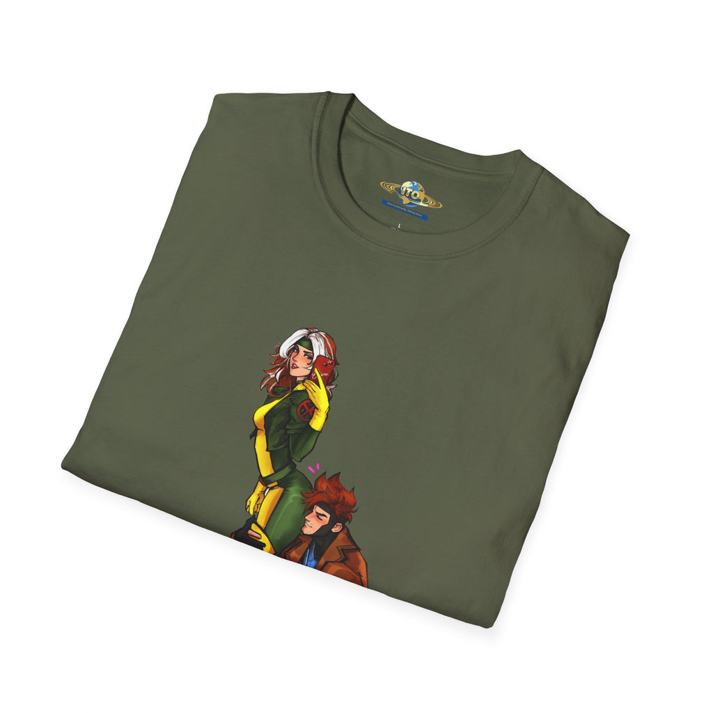 Gambit & Rogue Comic Art T-Shirt – Mutant Romance Graphic Tee