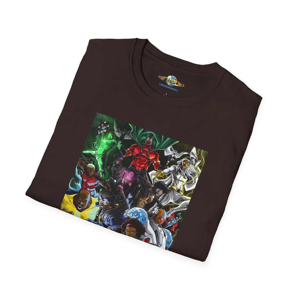 Anime Mecha Heroes T‑Shirt — Retro Sci‑Fi Robot Battle Graphic Tee