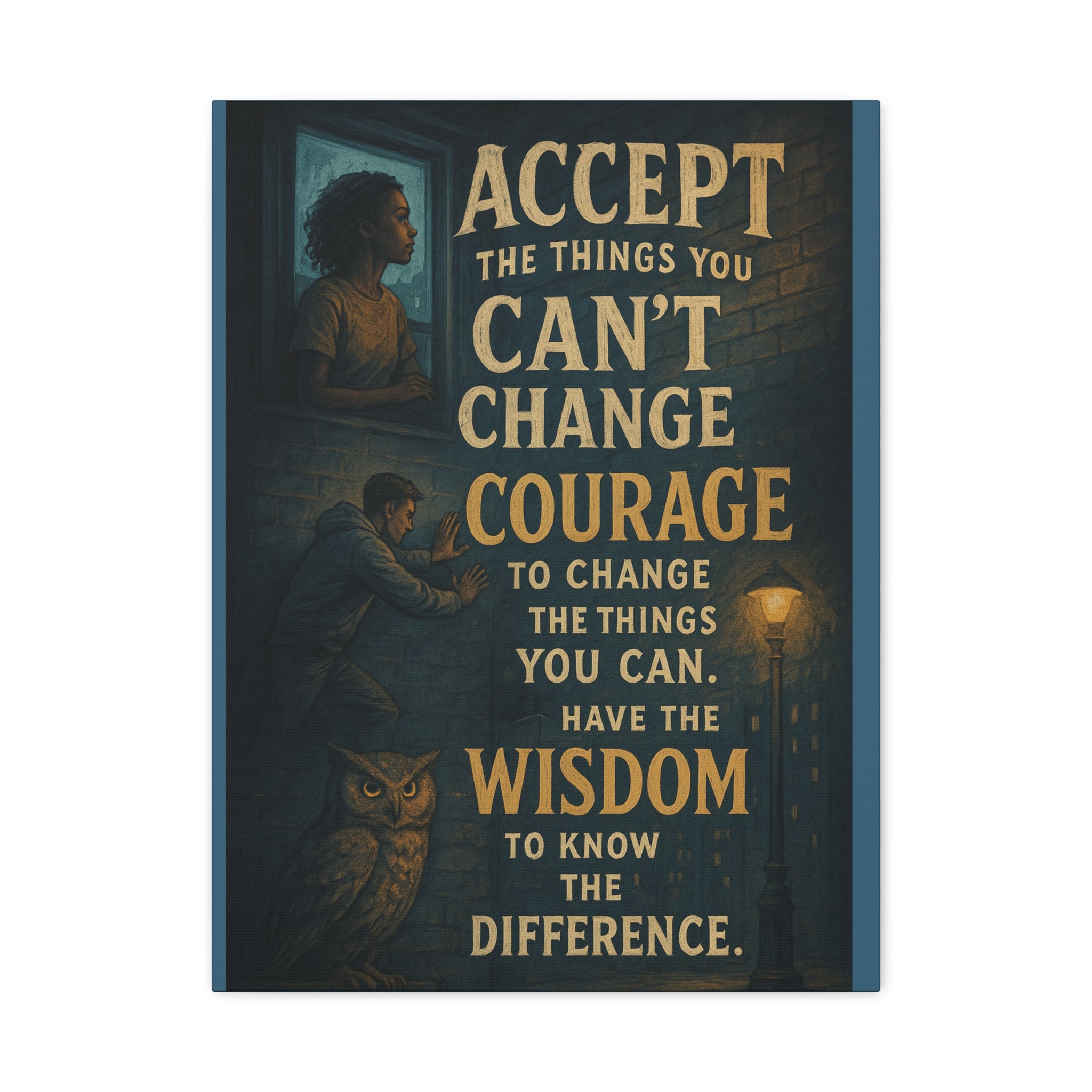 Serenity Prayer Canvas Wall Art — "Accept the Things You Can't Change" Inspirational Matte Stretched Canvas