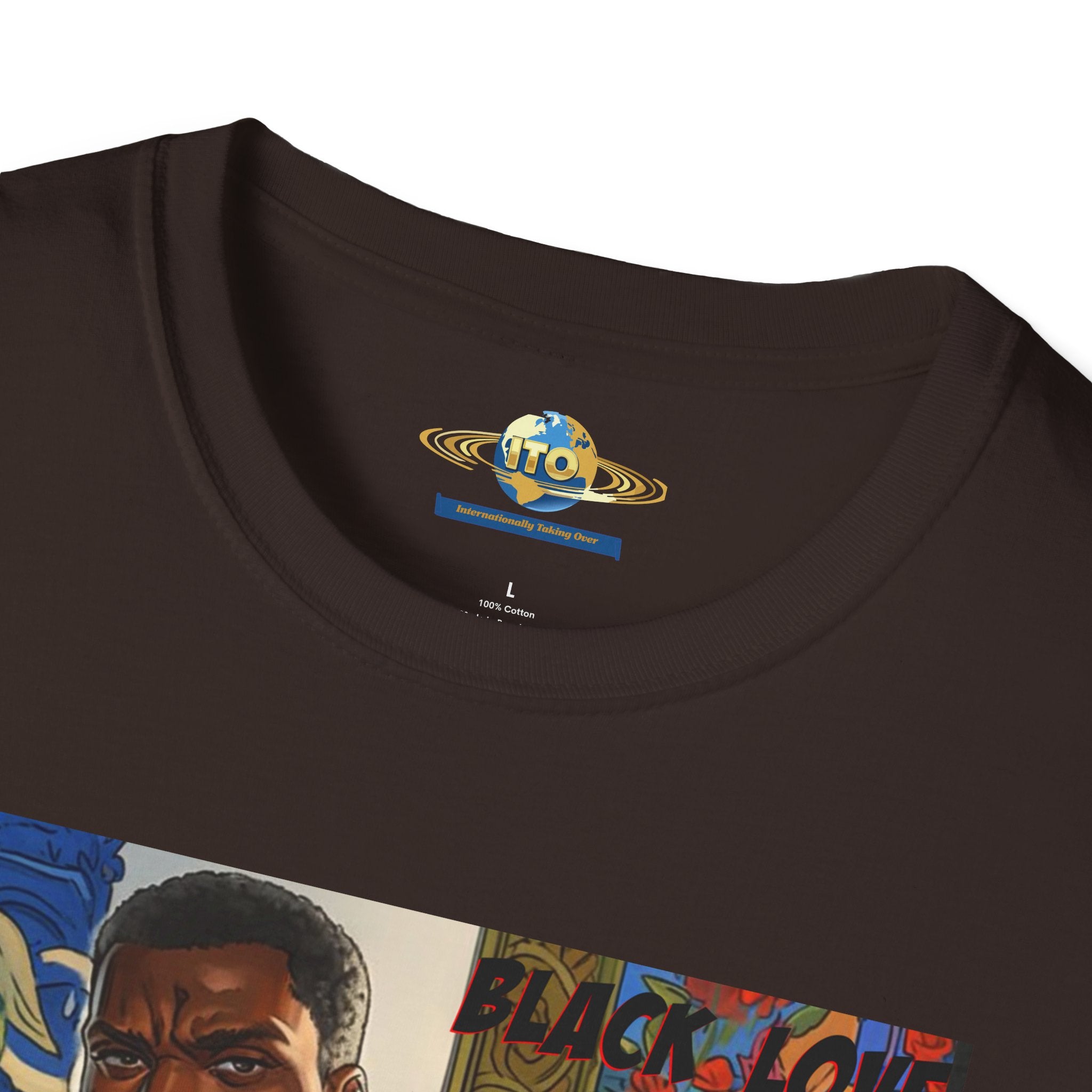 Art Print T‑Shirt — Bold Superhero Couple Portrait Tee