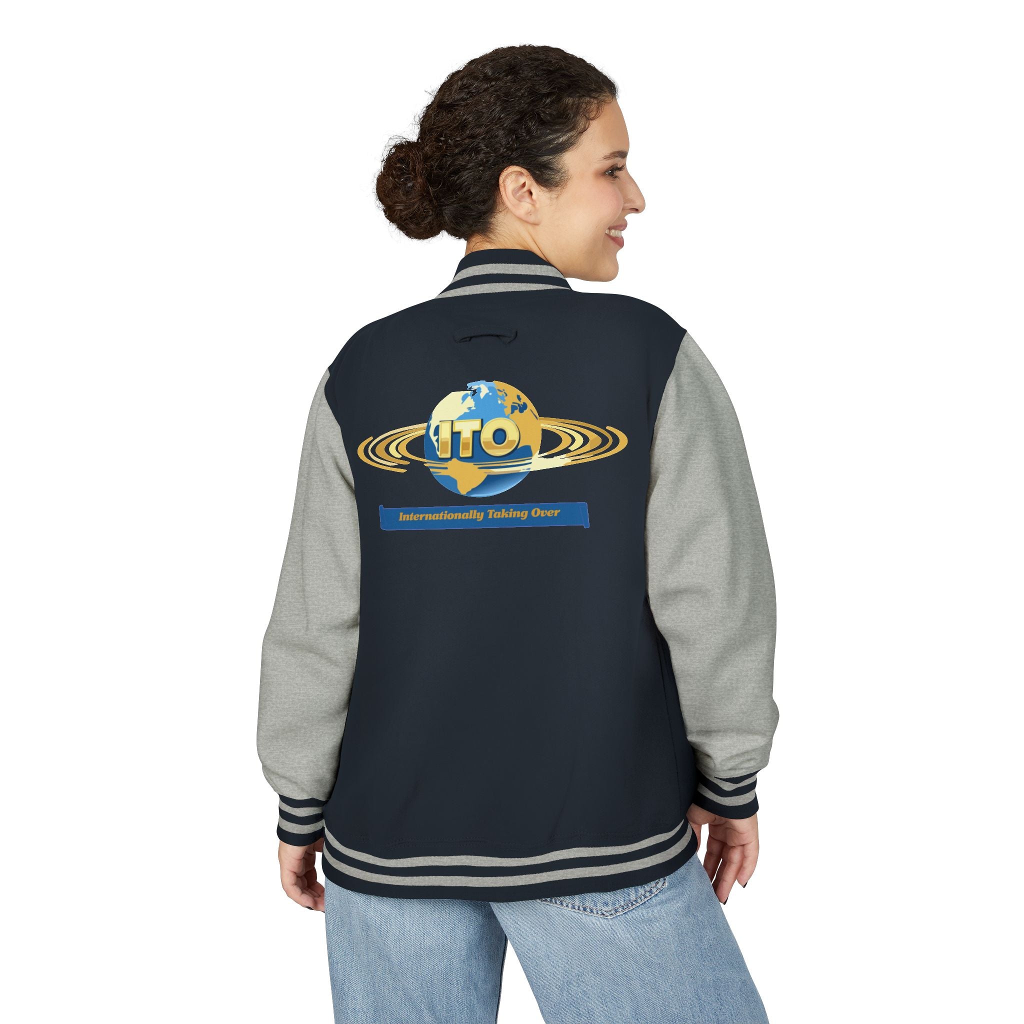 Letterman Jacket — UTO Interplanetary Travel Club Logo Varsity Jacket