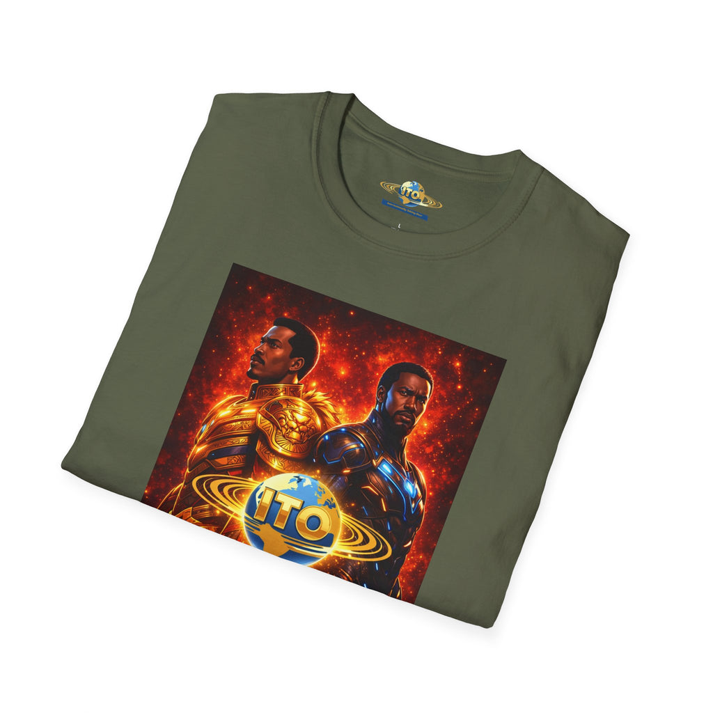 Champion vs Challenger Sci‑Fi Graphic T‑Shirt — Retro Space Emblem Poster