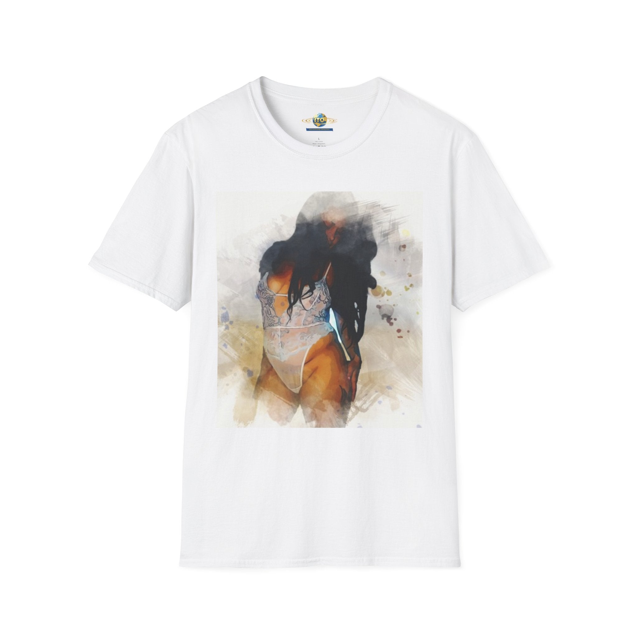 Graphic T-Shirt — Artistic Watercolor Woman Swimwear Print