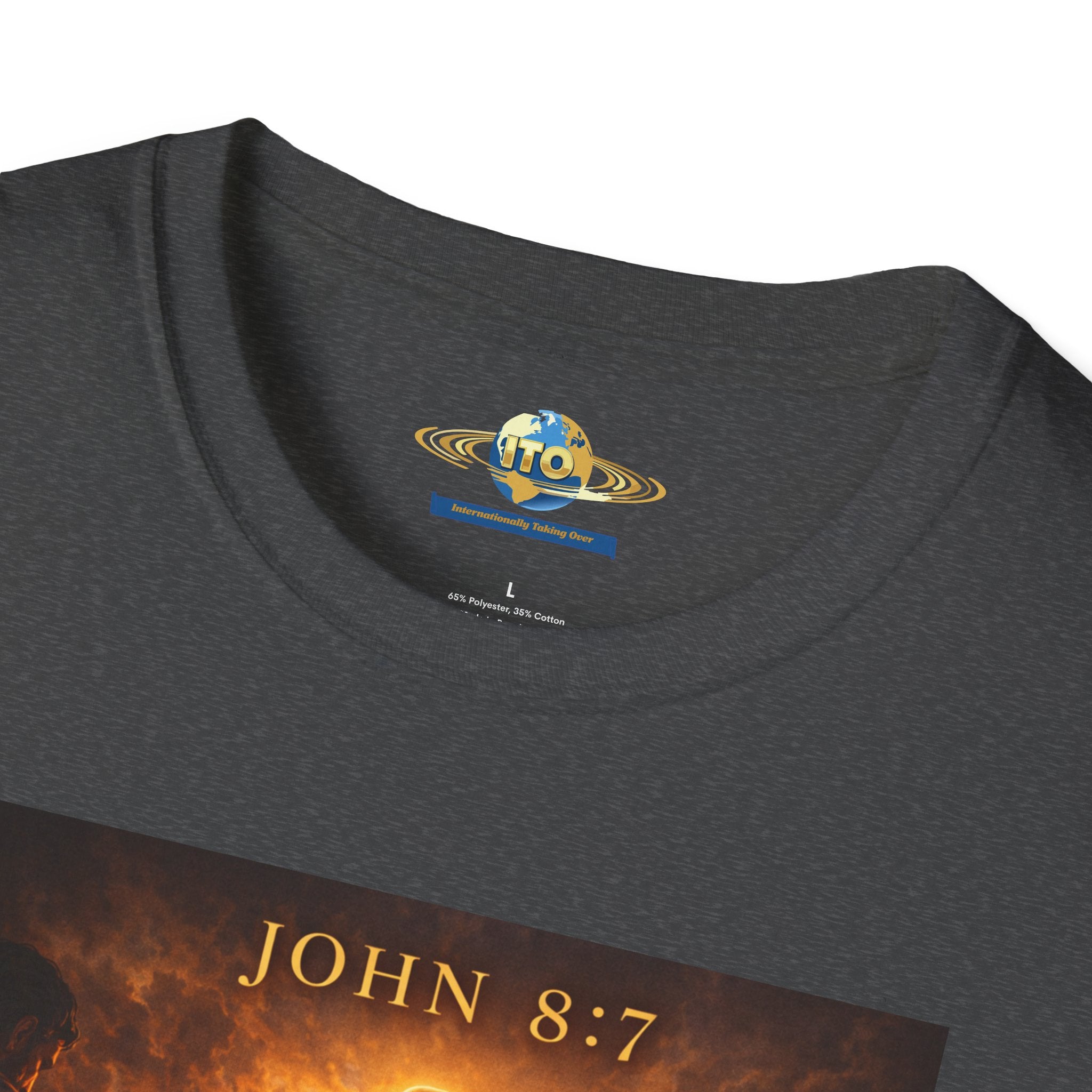 T-Shirt — John 8:7 Inspired Christian Faith Graphic Tee (Be Without Sin)