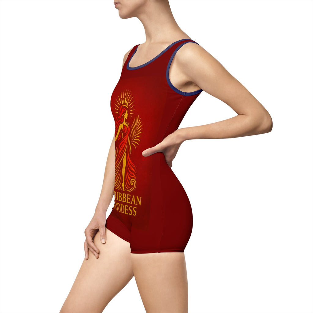 Caribbean Goddess Vintage One-Piece Swimsuit