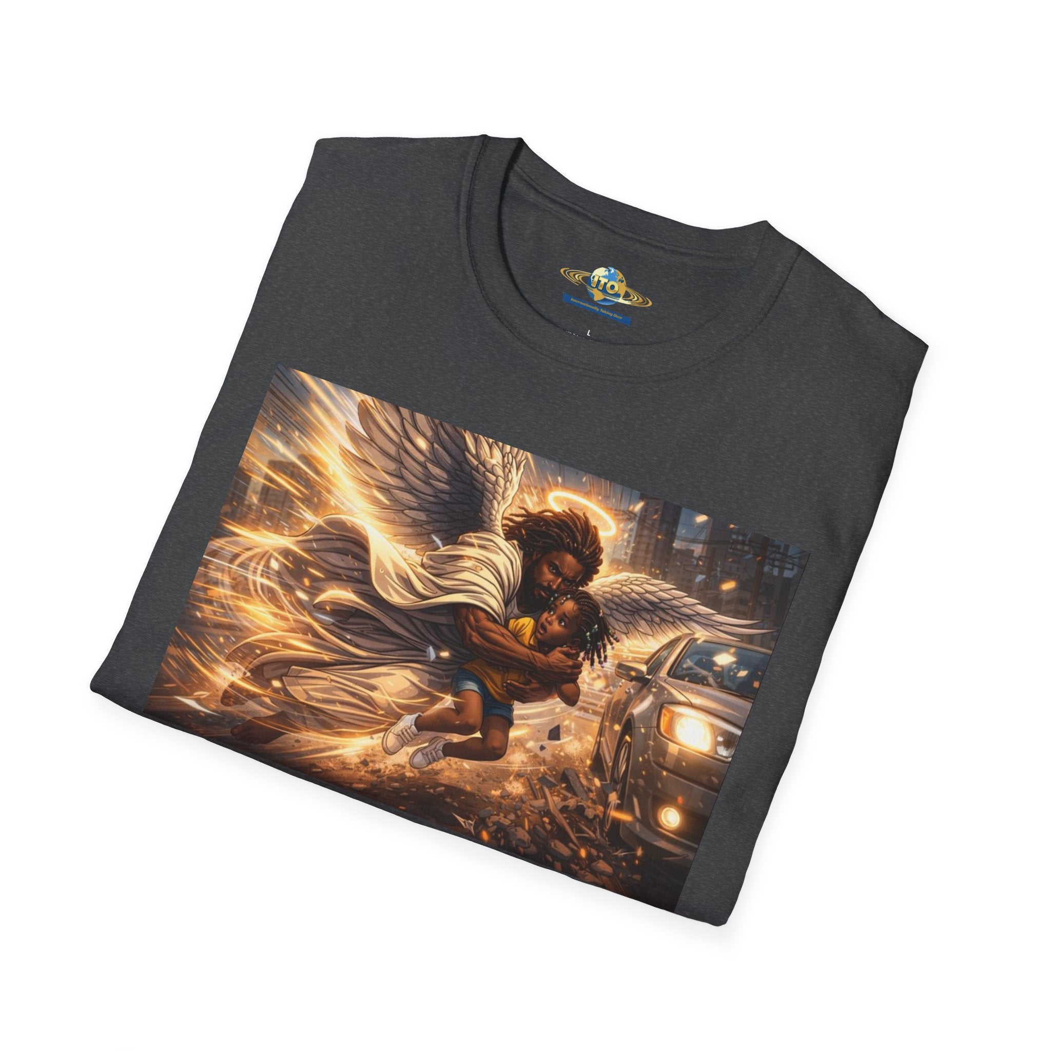 Angel Protector T-Shirt — Guardian Angel Urban Night Scene