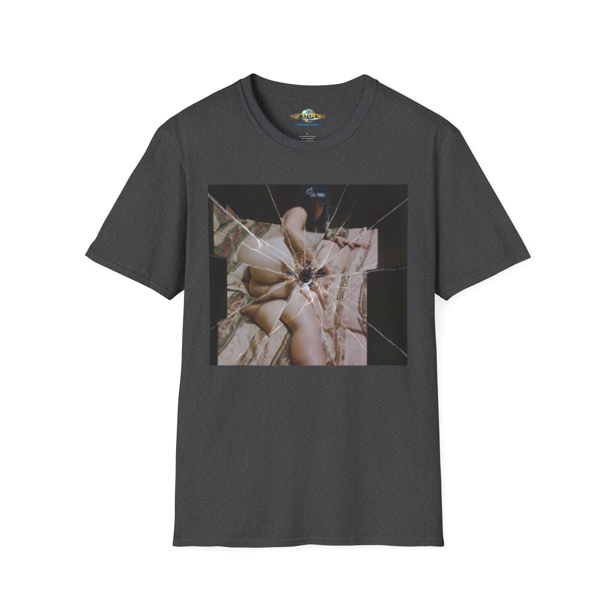 Shattered Mirror Photo Tee — Artistic Fragmented Portrait T-Shirt
