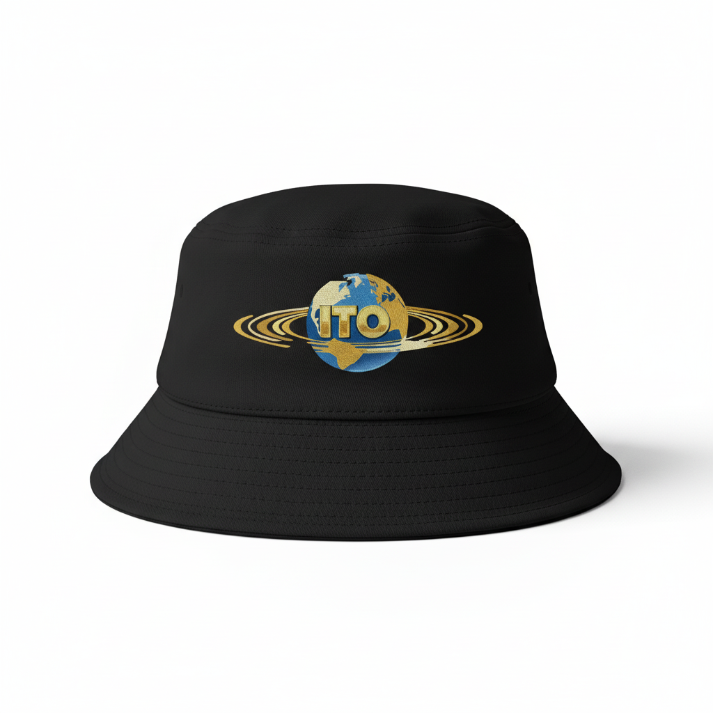 Black bucket hat with ITO logo